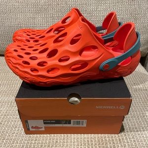 Merrell Hydro Moc Water Sandal Shoes Tangerine Blue Orange Mens